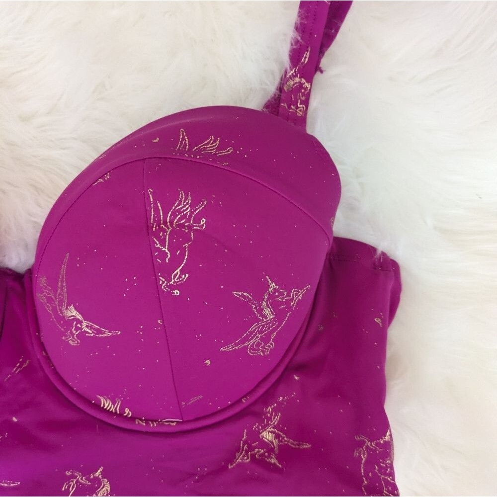 Torrid Raspberry Pink Unicorn Underwire Bikini To… - image 4
